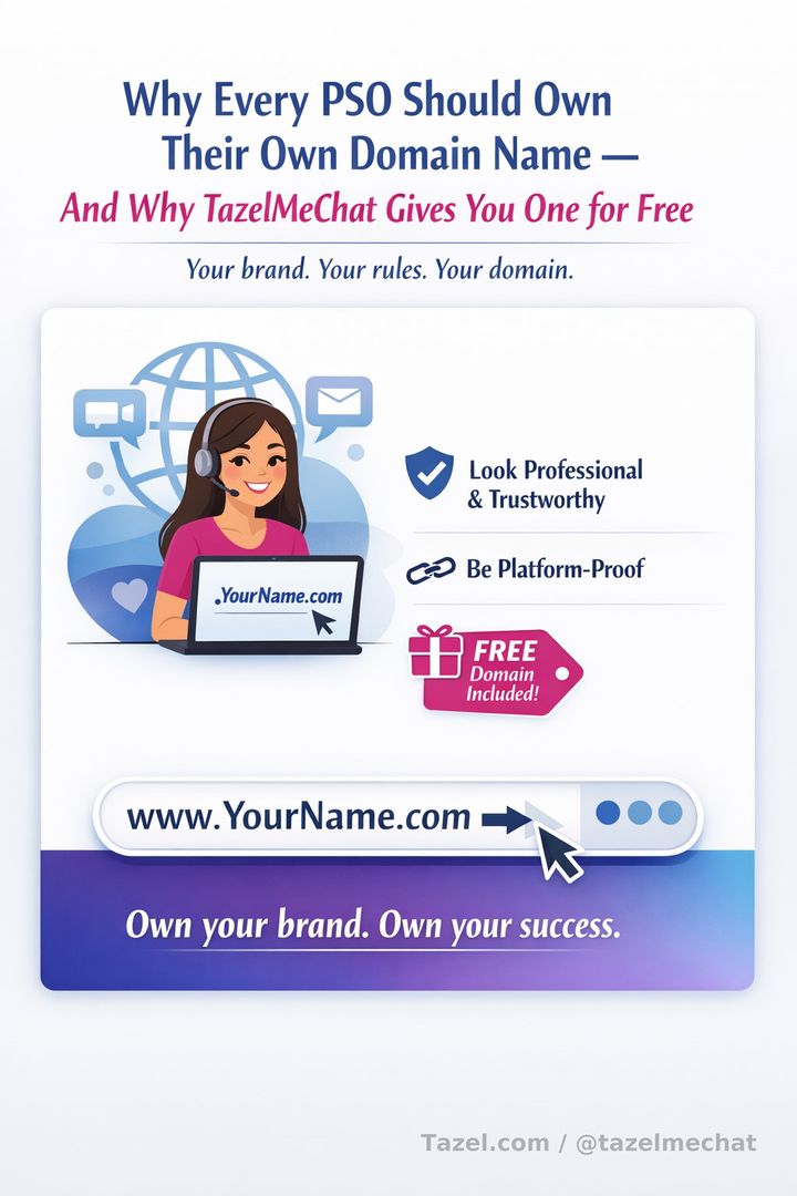 Why Every PSO Should Own Their Own Domain Name — And Why TazelMeChat Gives You One for Free

If you want to build long-term success as a Phone Sex Operator, one of the smartest marketing choices you can make is owning your own domain name.

In fact, it’s one of the first steps recommended in the classic guide Marketing 101 for Phone Sex Operators on NewStarPromotions.com — because your domain name is more than a link. It’s your brand, your first impression, and your ownership of your online identity.

Here’s why having your domain matters, and how TazelMeChat gives you an unfair advantage by providing a free domain name of your choice that automatically points to your TazelMeChat profile.  To request your domain name email lesterlinden@tazelme.com

1. A Domain Name Makes You Look Professional & Established

Anyone can post on a platform.
But someone who owns:

YourSexyName.com
or
TalkTo[YourName].com

…instantly looks more credible, more desirable, and more trustworthy.

It tells customers:

✔ You take your business seriously
✔ You’re not just passing through
✔ You’ve invested in your brand

Professionals own their names. Hobbyists don’t.
And in this industry, professionalism equals more money.

2. A Domain Makes You Platform-Proof

Platforms come and go. Rules change. Companies disappear.

But your domain name is yours forever (as long as you renew it).
That means no matter where you perform, create content, or host your profile, your fans will always find you.

Your domain becomes your permanent home, even if platforms change behind the scenes.

3. You Can Use Your Domain Anywhere You Promote

Your domain name becomes your universal link:

Social media

X / Bluesky

QR codes

Business cards

Advertising

Direct messages

Link-in-bios

Every piece of promotion leads back to you, not just the platform.

This keeps your brand consistent and prevents fans from getting lost or distracted.

4. It Builds Trust with Paying Customers

A clean, custom domain is a huge trust signal for paying clients.

It shows them:

You’re established

You’re not a scammer

You’re organized

You’re safe to spend money with

In a world where PSOs compete for attention, your domain becomes the difference between being passed over and being chosen.

5. TazelMeChat Makes It Easy — You Get a FREE Domain Name

Most platforms require PSOs to pay for their own domain, configure DNS records, and deal with technical headaches.

Not on TazelMeChat.

When you join as a PSO, you receive:

🎁 A FREE domain name of your choice

— and we professionally configure it to point directly to your TazelMeChat profile.

You tell us the name you want, we handle the rest.

This instantly gives you:

✔ Your own brand identity
✔ A memorable link to promote
✔ A professional, polished presence
✔ A long-term asset you control

No fees. No setup stress. No tech skills required.

Your domain becomes your digital home, and TazelMeChat powers it behind the scenes.

6. You Own the Brand — TazelMeChat Powers the Connection

The combination is powerful:

YOU own the brand

YOU control the audience

YOU keep 100% of your earnings

WE provide the platform, tools, safety, and support

This puts PSOs in the driver’s seat — exactly where you deserve to be.

Final Thought

Owning your own domain name isn’t optional anymore.
It’s the foundation of your brand, your identity, and your long-term income.

TazelMeChat gives every PSO an immediate advantage by providing a free domain name and helping you build a professional, trustworthy presence right from day one.

Your voice is yours.
Your brand should be too.
And now, your domain can be — without costing you a penny.

You can also find this document at https://tazelmechat.com/why_every_pso_should_own_their_own_domain_name/
