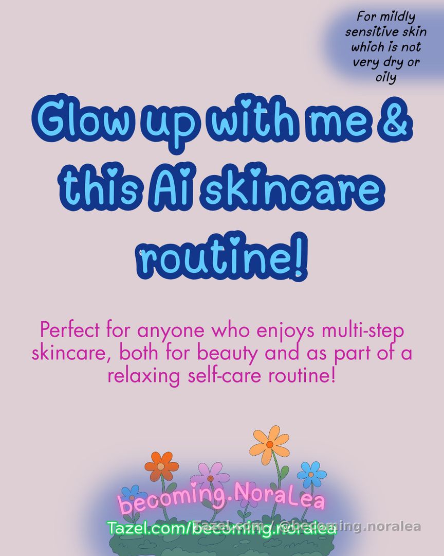 My Ai Skincare Routine: 3rd version
This one is 8 days long and can be repeated endlessly. This includes routine adjustments for skin that is neither dry nor oily, but slightly sensitive to retinol. Enjoy!