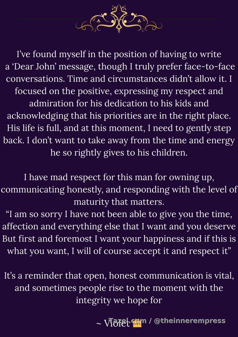 The 'Dear John' message