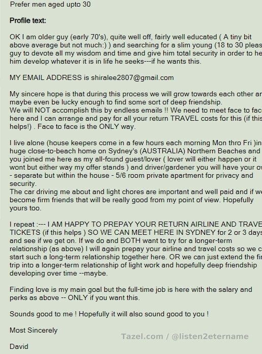 As a good, nurturing and caring #pimptress of my #sissies, not only do I organize profiles on gay dating websites, but I also monitor the DMs to filter out the bad buys, like these ones. Look at this. See this? 'I am paying for everything' after seeing just a few photos of yours? Run. Unless you want to wake up in the middle of nowhere without a kidney. Or worse.
Also, be careful if you're a 55-plus-year-old dad but some young person out of the blue insists you're their type. Like, it might be a blackmail trap, especially if you're married or doing well, you know?
#SissySlut