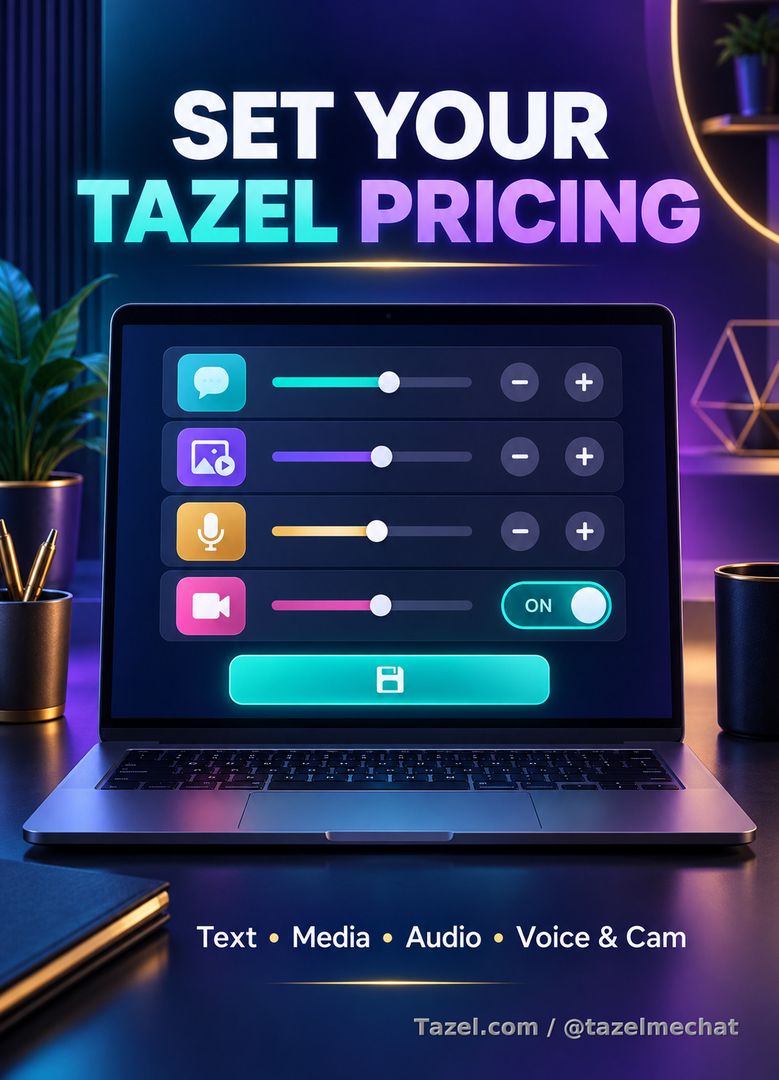 How to Set Your Message, Voice and Cam Pricing on Tazel

Before you begin accepting paid messages or live calls, you need to set your prices. Tazel allows you to establish separate rates for:

Text messages
Media messages containing photos or videos
Audio messages
Live voice and cam calls

You can also offer lower messaging rates to subscribers as an added membership benefit.

Click on this link for this guide:

https://tazelme.com/how-to-set-your-message-voice-and-cam-pricing-on-tazel/

