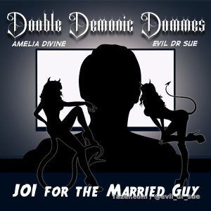 Double Demonic Dommes - JOI for the Married Guy

What could be better than having not one but two sexy women whispering in your ears tell you when and how to do the five finger shuffle? Relax as our diabolical minds slide into yours and make you so fucking horny that you think your tiny mind will blow, but NO, you have to do as we say before anything blows my boy.

Amelia Divine and myself are here to guide you to intense realms of ecstacy as you stroke, or not, your way to the hottest orgasm you've ever experienced.

Themes: double domme, JOI, orgasm control

SFX: Background track

Length: 8:36

