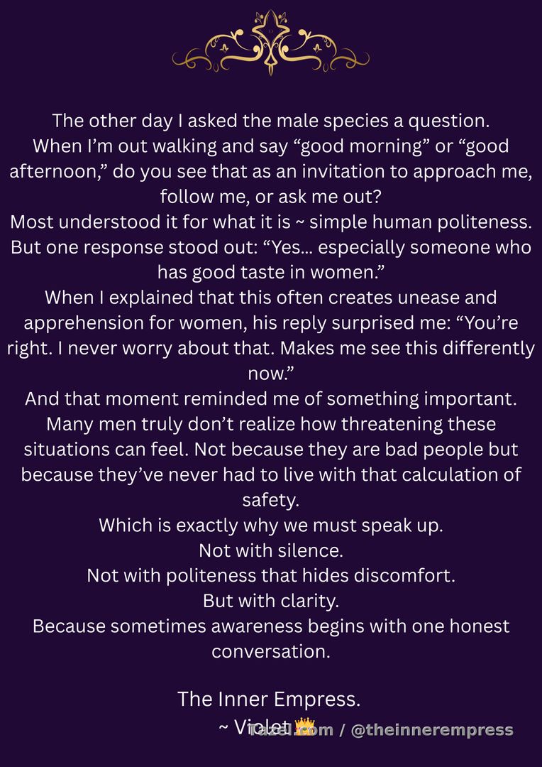 Sometimes awareness begins with one honest conversation
