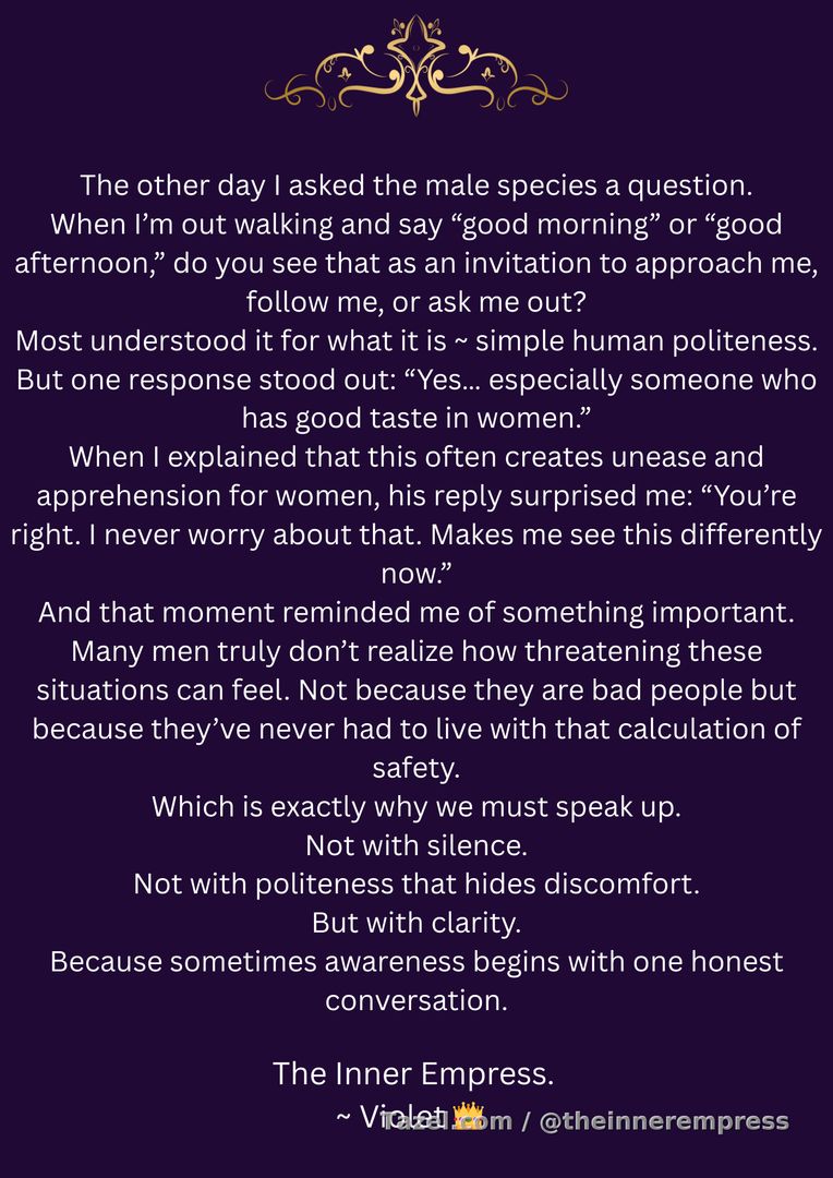 Sometimes awareness begins with one honest conversation