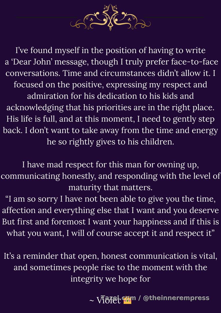 The 'Dear John' message