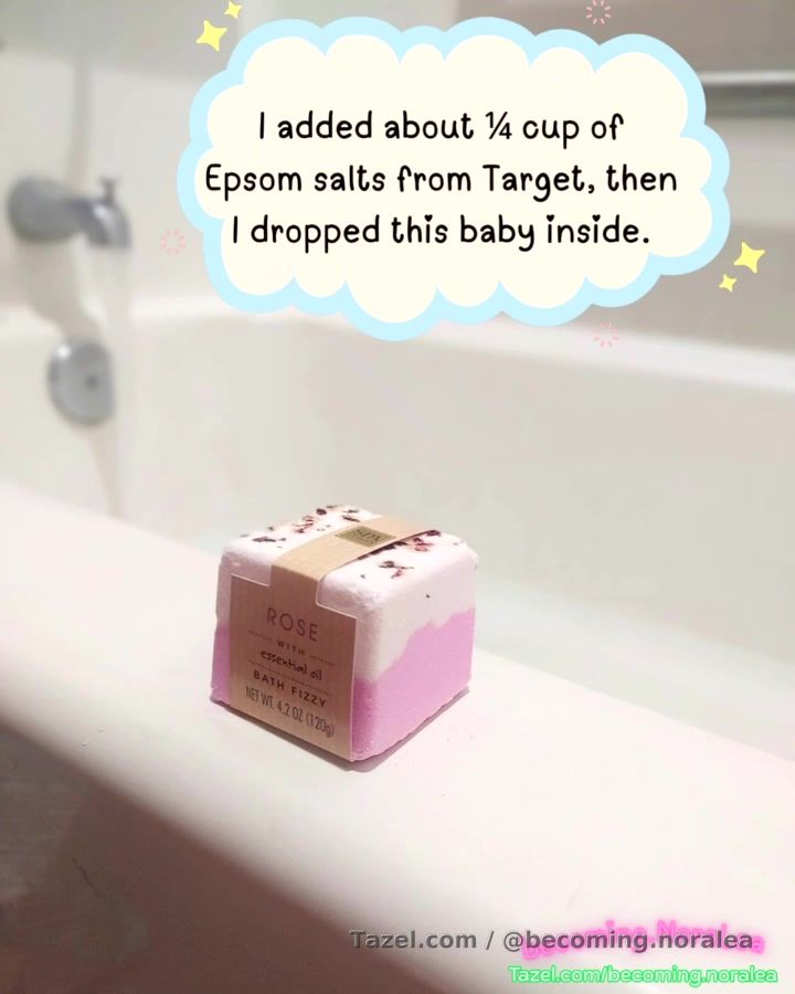 This one is a 10!!!!

My product of the day gets a little special attention for being so awesome and affording me a muscle-relaxing bath time (along with a scoop of Epsom salts). 

The bath cube is from Dollar Tree and the Epsom salts are courtesy my honey bear, from Target.